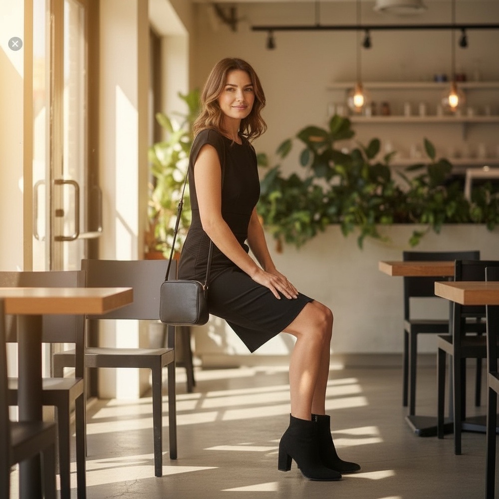Free People Women’s Black Stretch Jersey Sleeveless Belted Dress Small